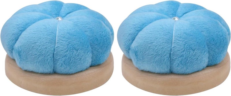 Uxney Pin Cushion,Wooden Sewing Pin Cushion Pincushion Needle Cushion for Sewing Quilting Needlework DIY Crafts(Sky Blue,2 PCS) - Image 1